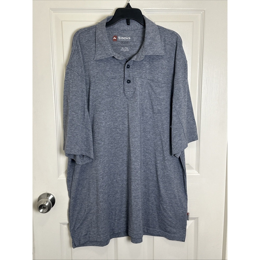 SIMMS Fishing Guide Series Short Sleeve‎ Polo Shirt Gray Mens XL